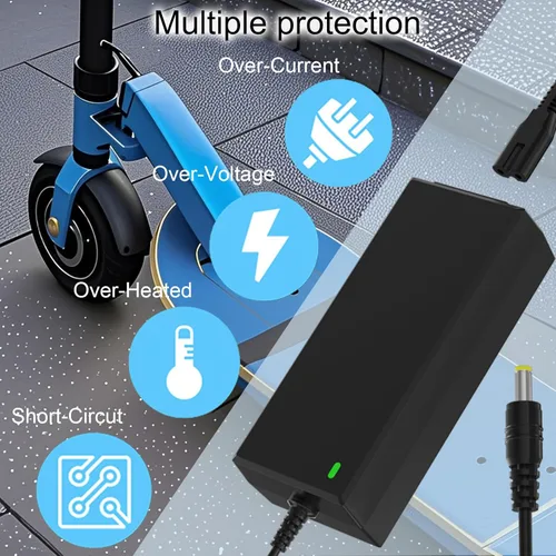 Miniatura 6 de Cargador de scooter 42V 2A 4 en 1 conector extraíble para 36V Pocket Mod, batería de litio deportiva compatible con GOTRAX, Ninebot, Hiboy cargador