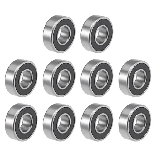 uxcell 1616-2RS Rodamiento de bolas de ranura profunda Rodamientos de palanca Z2 sellados de 1/2 pulgadas x 1-1/8 pulgadas x 3/8 pulgadas, 10