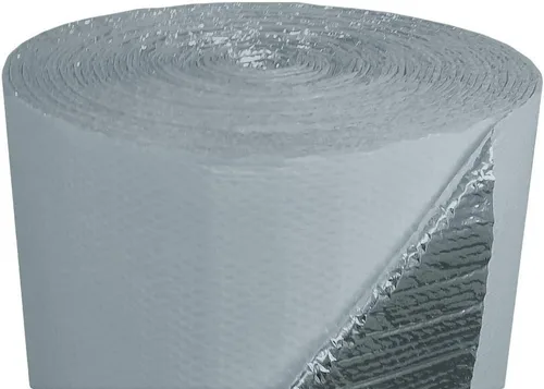 US Energy Products Aislamiento reflectante de doble burbuja blanca/lámina (500 pies cuadrados = 48 pulgadas x 125 pies), rollo de metal para