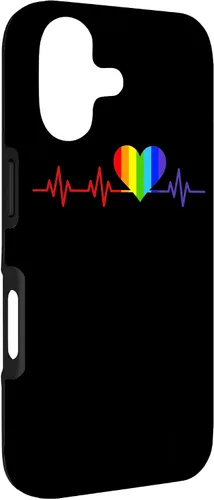 Miniatura 3 de Gay EKG Pulse Heartbeat Pride Flag y Queer LGBTQ Rainbow Case para iPhone 17