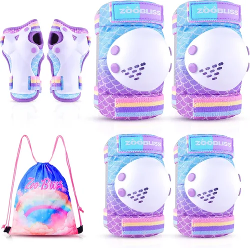 Miniatura 9 de Rodilleras para niños – Juego de rodilleras y coderas para niños pequeños de 3 a 12 años, equipo de protección para niños, patineta, bicicleta
