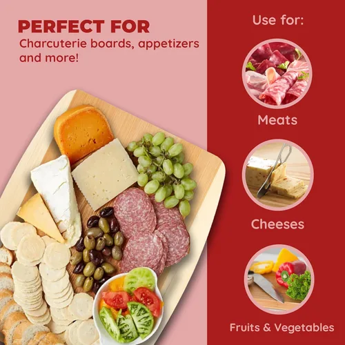 Miniatura 4 de Tabla de cortar de bambú, juego de tablas de cortar: ideal para preparar comidas y servir, embutidos, tablas de cortar de madera ecológicas