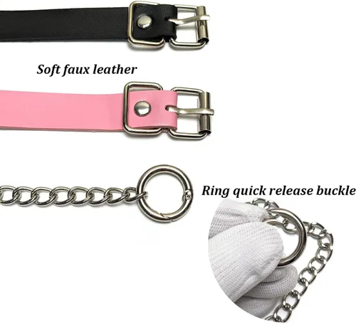 Miniatura 3 de Gargantilla de cuero para mujer, correa punk, gótica Y2K, accesorios de disfraz de cosplay
