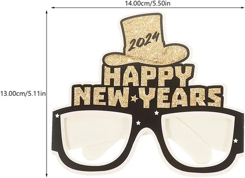 Miniatura 3 de ABOOFAN 12 lentes de feliz año nuevo 2024 gafas de fiesta de Año Nuevo Hola 2024 gafas de sol regalos de fiesta accesorios para cabina de fotos 2024