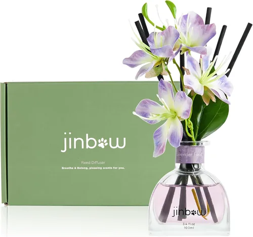 Miniatura 9 de Juego de regalo difusor de varillas de flores, aceite esencial de cedro con varillas de aroma, ambientador para estante de baño, decoración