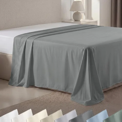 Miniatura 10 de California Design Den Sábana encimera tamaño King – 100% algodón, 600 hilos, sábana superior suave y transpirable, tejido satinado, ropa de cama