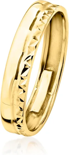 Miniatura 3 de Ross-Simons Anillo italiano de oro amarillo de 14 quilates con corte diamante y pulido