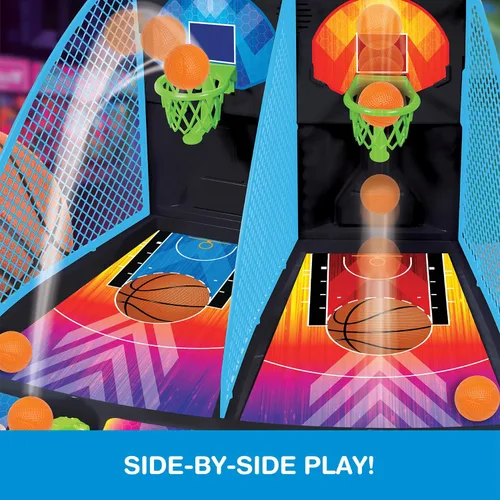 Miniatura 5 de Game Zone Arcade Basketball - Juego multijugador de mesa rápido e interactivo para mayores de 6 años - Combina habilidad y coordinación mano-ojo