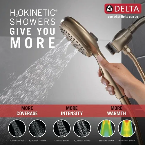 Miniatura 4 de Delta Faucet 54810-CZ-PK SureDock - Ducha magnética de mano, bronce champán, 7 ajustes de pulverización