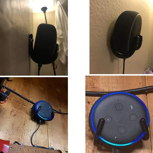 Miniatura 4 de 1 paquete de soporte de montaje en pared soporte soporte clip – tamaño ajustable – ideal para Echo Dot (1ª generación) Echo Dot (2ª generación)