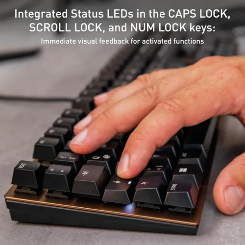 Miniatura 4 de Cherry KC 200 MX, teclado mecánico de oficina con cable, diseño moderno con elegante superficie de aluminio, conexión USB-A, interruptores marrones