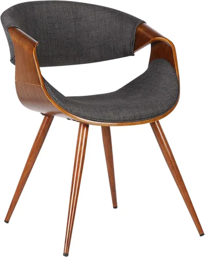 Miniatura 20 de Armen Living Silla de comedor de mediados de siglo estilo mariposa con acabado en nogal y tela verde Tela verde/nogal