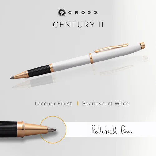 Miniatura 36 de Cross Century II - Bolígrafo de punta Selectip, lacado negro con detalles chapados en oro de 23 quilates