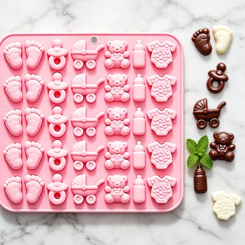 Miniatura 4 de Lindo molde de silicona para pastel de fondant, moldes para pies de bebé, mameluco para bebé, molde para chupete, molde de silicona para dulces