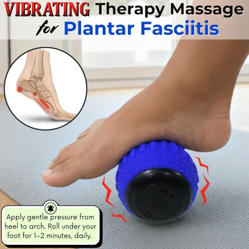 Miniatura 4 de ZeenKind Pelota de Masaje Vibradora en Forma de Maní para Fascitis Plantar, Alivio del Dolor Muscular con 4 Velocidades, Terapia de Tejido Profundo