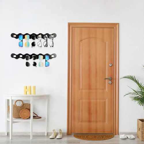 Miniatura 2 de Paquete de 2 organizadores de lentes de sol, soporte para lentes de sol, montaje en pared, soporte para lentes colgantes con 7 ranuras, soporte