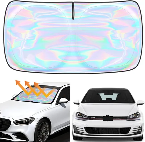 Miniatura 90 de Parasol para parabrisas Rivian R1S R1T 2022-2026 – Parasol compatible con Rivian R1S R1T plegable para ventana delantera, protector de visera solar