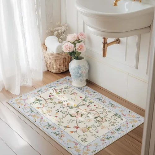Miniatura 79 de Jinchan Alfombra Floral de Pasillo, 2x5, Alfombras Antideslizantes Lavables a Máquina, Alfombra Suave de Pelo Bajo para Pasillo, Resistente a