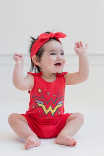 Miniatura 3 de DC Comics Justice League Wonder Woman - Juego de pelele y diadema sin mangas