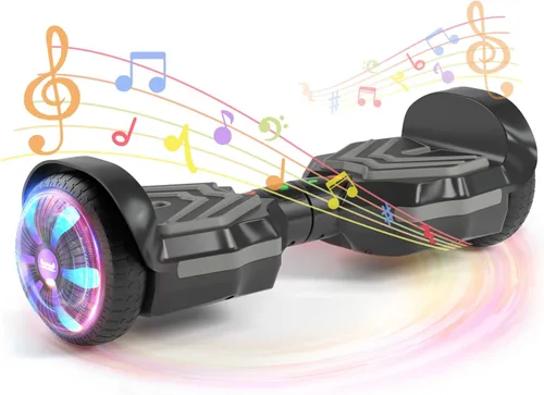 SIMATE Patinete, altavoces Bluetooth y ruedas LED iluminadas, control por APP, motores duales de 250W, velocidad máxima de 8.5 mph y alcance máximo
