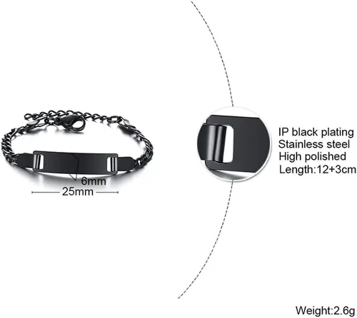 Miniatura 29 de Pulsera de barra para bebé: chapado en oro de 18 quilates, pulsera con placa de identificación personalizada para niños pequeños de mamá, nombre