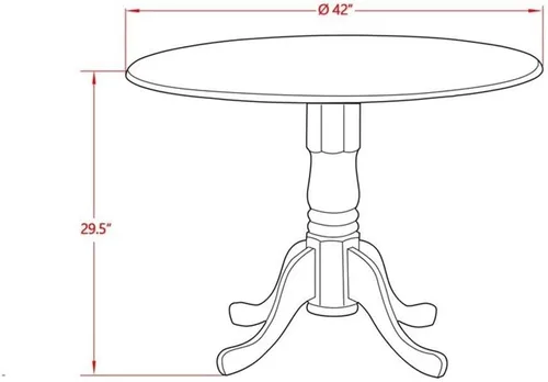 Miniatura 5 de East West Furniture DMAN3-OAK-C - Juego de mesa de cocina de 3 piezas para espacios pequeños contiene una mesa de comedor redonda con gotas y 2