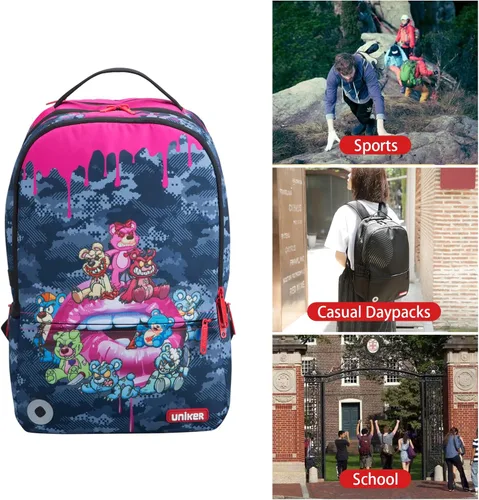 Miniatura 8 de Mochila de viaje para portátil, mochila de grafiti para el trabajo, mochila de diseñador para portátil de 15.6 pulgadas, bolsa resistente al agua