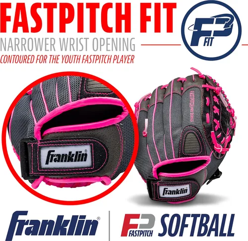 Miniatura 5 de Franklin Sports Fastpitch Softball Gloves - Windmill Adult + Youth Fielding Gloves - 11" or 12" - Pink + Green
