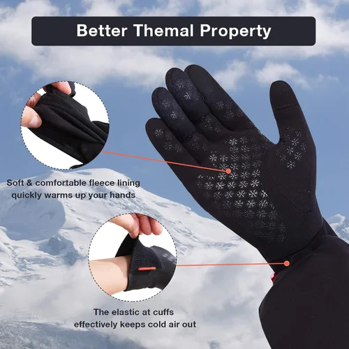 Miniatura 2 de Guantes de correr con pantalla táctil mejorados guantes de invierno ligeros y térmicos guantes de compresión para hombres y mujeres antideslizantes