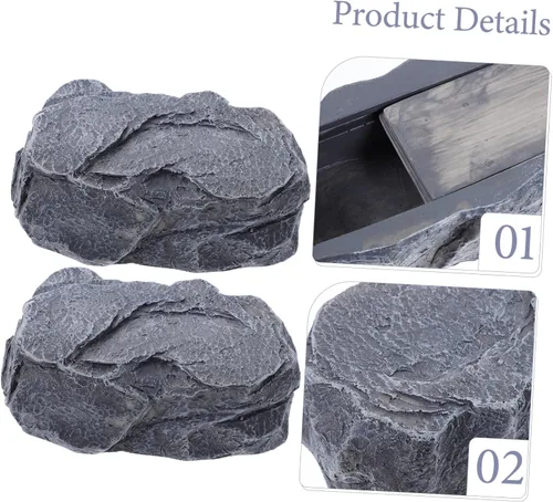 Miniatura 9 de Cabilock Simulation Stone Key Holder Outdoor Garden Decor Realistic Rock Design Spare Key Hiding Box for Keys Items for Patio Blends with Nature