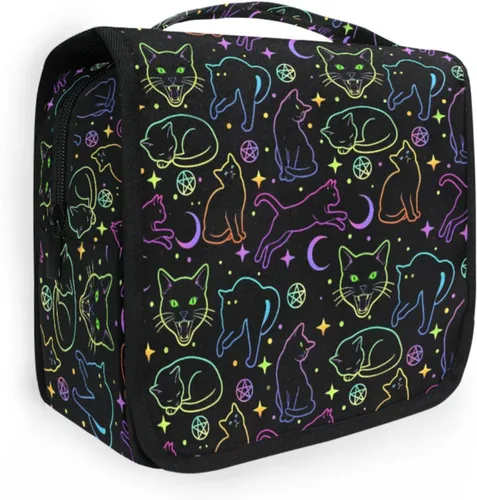 Miniatura 24 de MNSRUU Hanging Toiletry Bag Goth Bats Moons and Stars Travel Makeup bag for Toiletries Portable Travel Toiletry Organizer Cosmetic Bags with Hanging