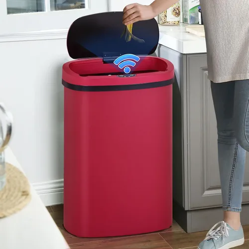 Miniatura 17 de Dkeli Bote de Basura Automático de 13 Galones, Bote de Basura de Cocina de 50 Litros Sin Contacto con Tapa, Contenedor de Residuos Cepillado