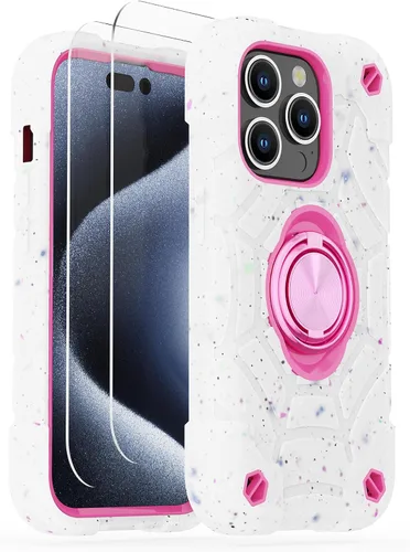 Miniatura 53 de KCJ Funda para iPhone SE 2022/2020, iPhone 8/7/6/6S, con [2×Protectores de Pantalla][Soporte de Anillo] Silicona Suave+PC Duro Protección Completa