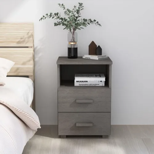 Miniatura 13 de Armario de noche con 2 cajones y 1 compartimento abierto, mesita de noche de madera, mesa auxiliar organizadora de almacenamiento para muebles