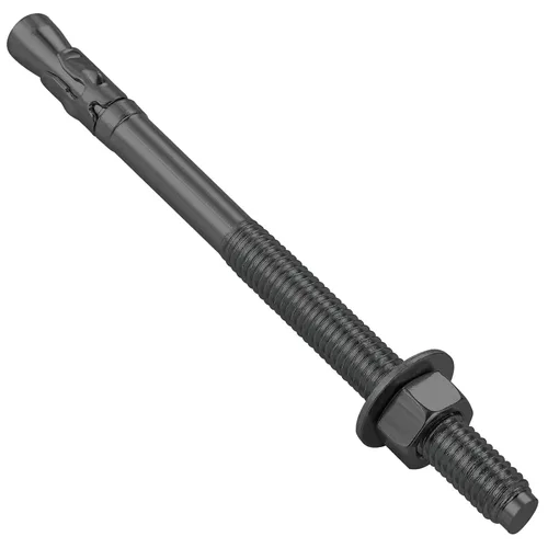 Miniatura 7 de Wensilon 10 piezas sujetadores estándar de 3/8 x 4 pulgadas para servicio pesado anclajes de cuña negros para cemento y hormigón