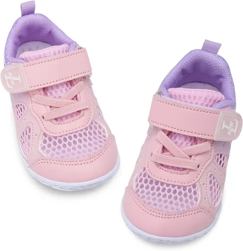 Miniatura 7 de L-RUN Zapatos deportivos para niños y niñas, zapatos de verano para caminar descalzos, zapatos de tenis ligeros de malla