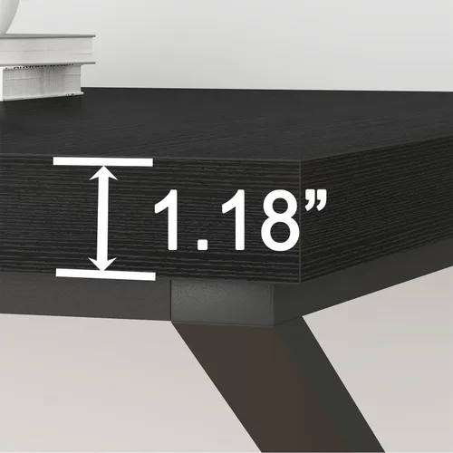 Miniatura 7 de HSH Escritorio Largo de 70 Pulgadas Negro, Escritorio Grande de Metal y Madera para 2 Monitores, Escritorio Moderno para Computadora de Oficina