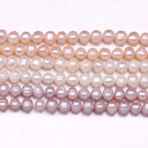 Miniatura 6 de Cuentas de perlas naturales 100% redondas de perlas de agua dulce sueltas para hacer joyas, collares, pulseras, dijes, 2 hebras de 0.197-0.236 in