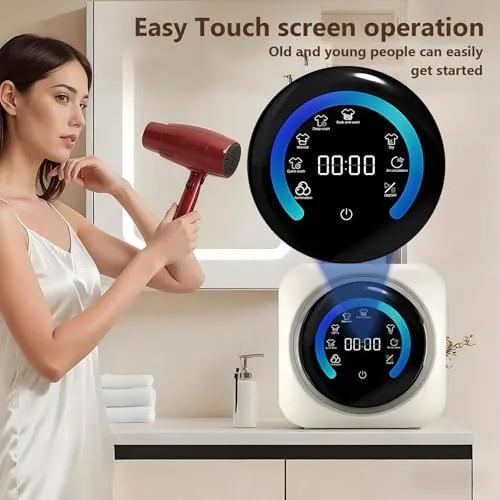 Miniatura 4 de Mini lavadora y secadora portátil 2 en 1, lavadora de carga frontal totalmente automática de 3.5 litros con control LCD para ropa pequeña, ropa