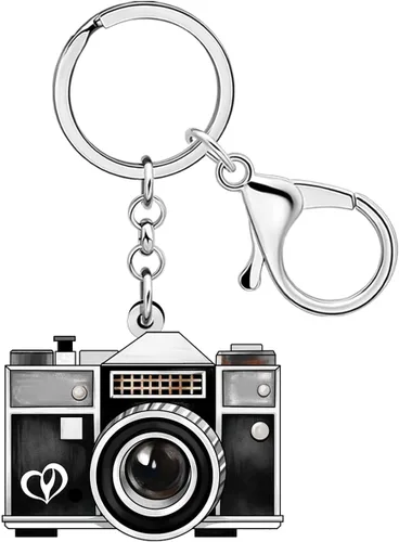 Miniatura 6 de Llavero de acrílico vintage de los años 80 y 90 para cámara, llavero para amantes de la fotografía, regalos para mujeres y niñas, llaves