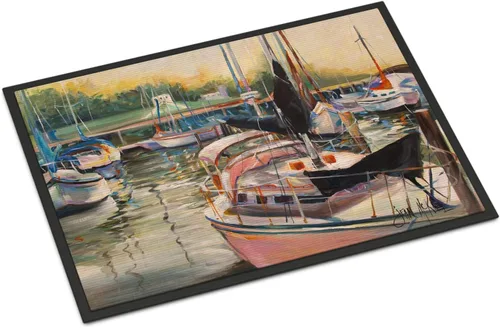 Miniatura 36 de Caroline's Treasures JMK1017JMAT - Tapete de caza de rana garza azul, 24 x 36 pulgadas, tapete para puerta delantera, interior y exterior