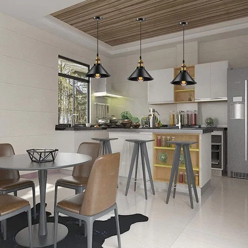 Miniatura 3 de Siet Lámpara colgante industrial estilo loft vintage, mini candelabro retro E27, iluminación de isla de cocina, iluminación Edison para el hogar