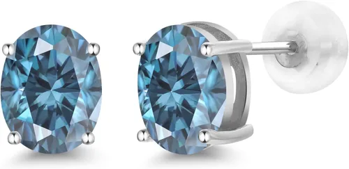 Miniatura 296 de Gem Stone King Aretes de oro de 14 quilates con piedra natal ovalada de 0.315 x 0.236 in Aretes de oro para mujer