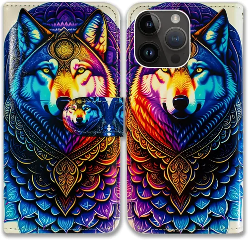 Miniatura 12 de Bcov Funda para iPhone 15 Pro Max, funda de piel con tapa y soporte para tarjeta y soporte para iPhone 15 Pro Max