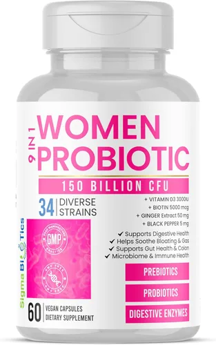 Miniatura 10 de Probióticos para hombres – 150 mil millones de UFC Acidophilus cápsulas con prebióticos y postbióticos – Apoya el microbioma intestinal, el colon