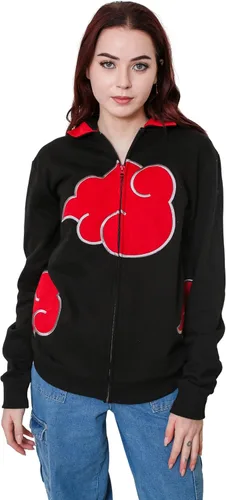 Miniatura 5 de Ripple Junction Naruto Shippuden Akatsuki Clan Red Clouds Zip Up Hoodie for Men