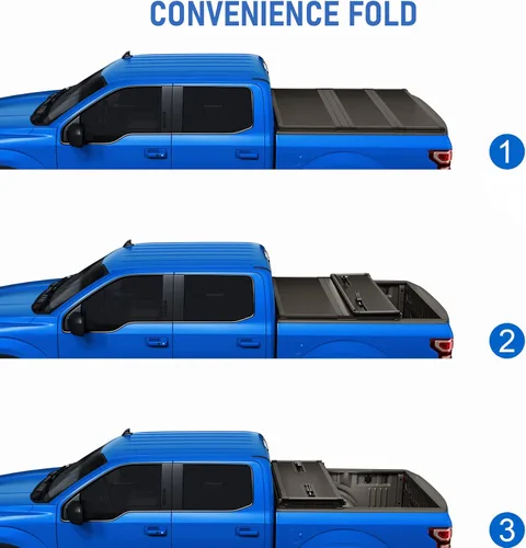 Miniatura 4 de JDMSPEED Cubierta rígida de triple pliegue de 6.8 pies (81.6 pulgadas) para caja de camioneta compatible con F-250 F-350 Super Duty 1999-2023, Suave