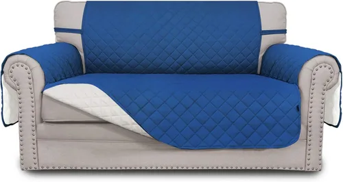 Miniatura 150 de Easy-Going - Funda para sofá, futón y sillón sin reposabrazos, reversible, resistente al agua, para mascotas y niños (azul oscuro/azul claro)