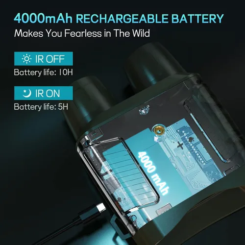 Miniatura 7 de Gafas de visión nocturna, prismáticos Profey 4K de visión nocturna para adultos, gafas de visión nocturna recargables para caza y seguridad, tarjeta