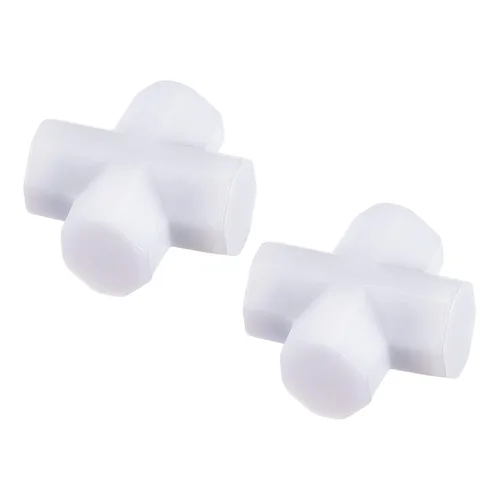 Miniatura 7 de MECCANIXITY Agitador magnético mezclador barra de agitación barra 10 mm (0.39 ") forma de cruz imán de recubrimiento blanco para laboratorio 2 piezas